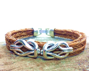 Horsehair Bracelet with Silver Sailor's Knot, Custom Horsehair