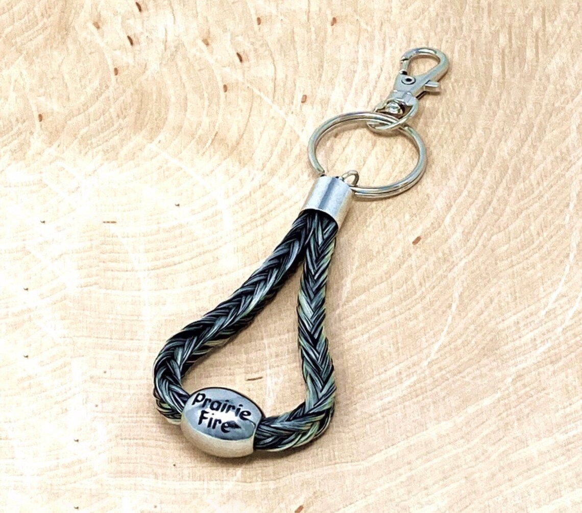 Custom Horsehair Keychain With Large Personalized Engraved Etsy