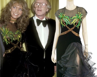 Rare Vintage OSCAR de la RENTA Runway Gown worn at 1979 Golden Globes by Actress Ann Turkel Richard Harris Size 4 One of a Kind