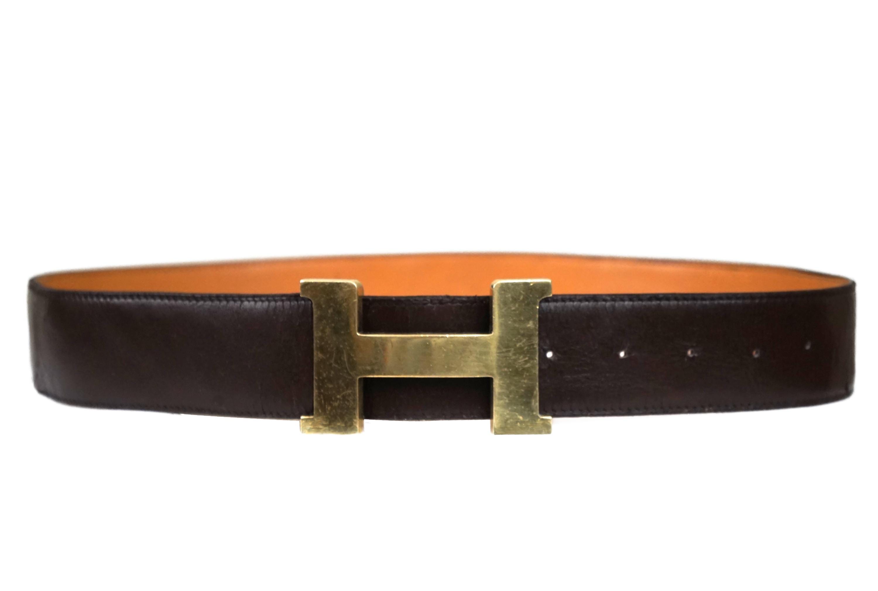 【希少】80's vintage reversible leather belt Vintage Brighton Black/Brown Reversible Belt w/ Silver Tone