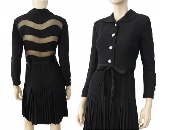 VALENTINO NIGHT Vintage Chiffon Wave Inlay Black C