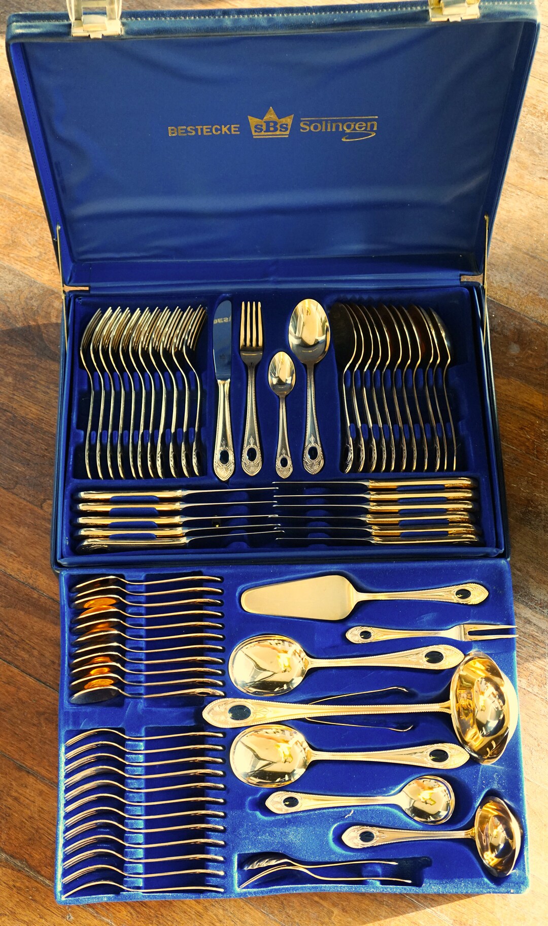 Vintage 70piece 23 Ct Gold Flatware Set by BESTECKE SBS Etsy