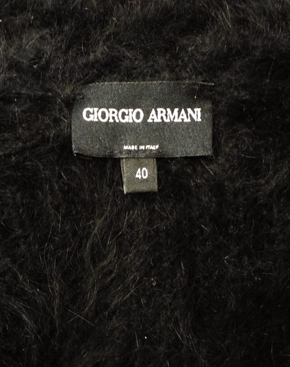 GIORGIO ARMANI ブラック アンゴラ ブレンド カーディガン - ビーズ