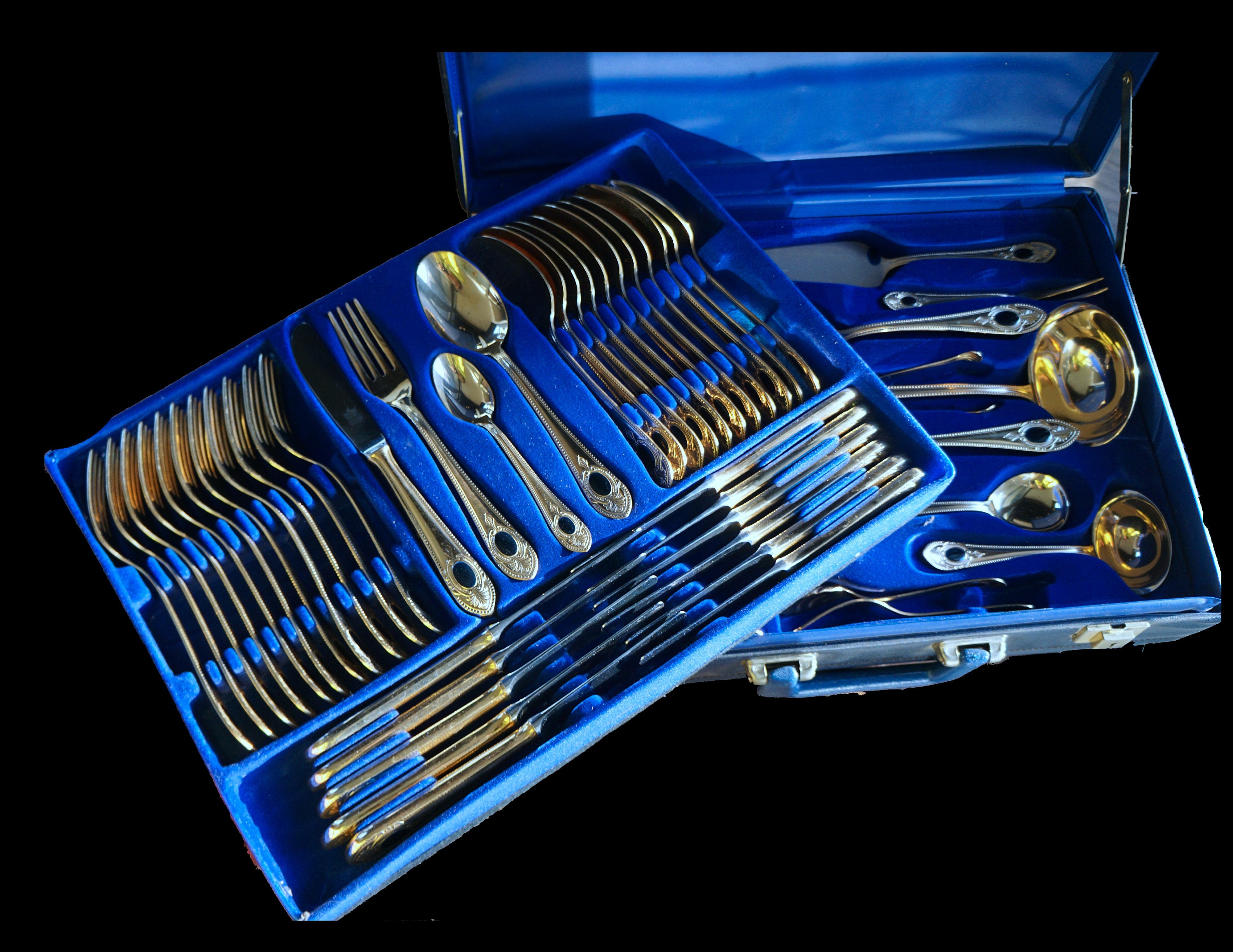 Vintage 70piece 23 Ct Gold Flatware Set by BESTECKE SBS Etsy