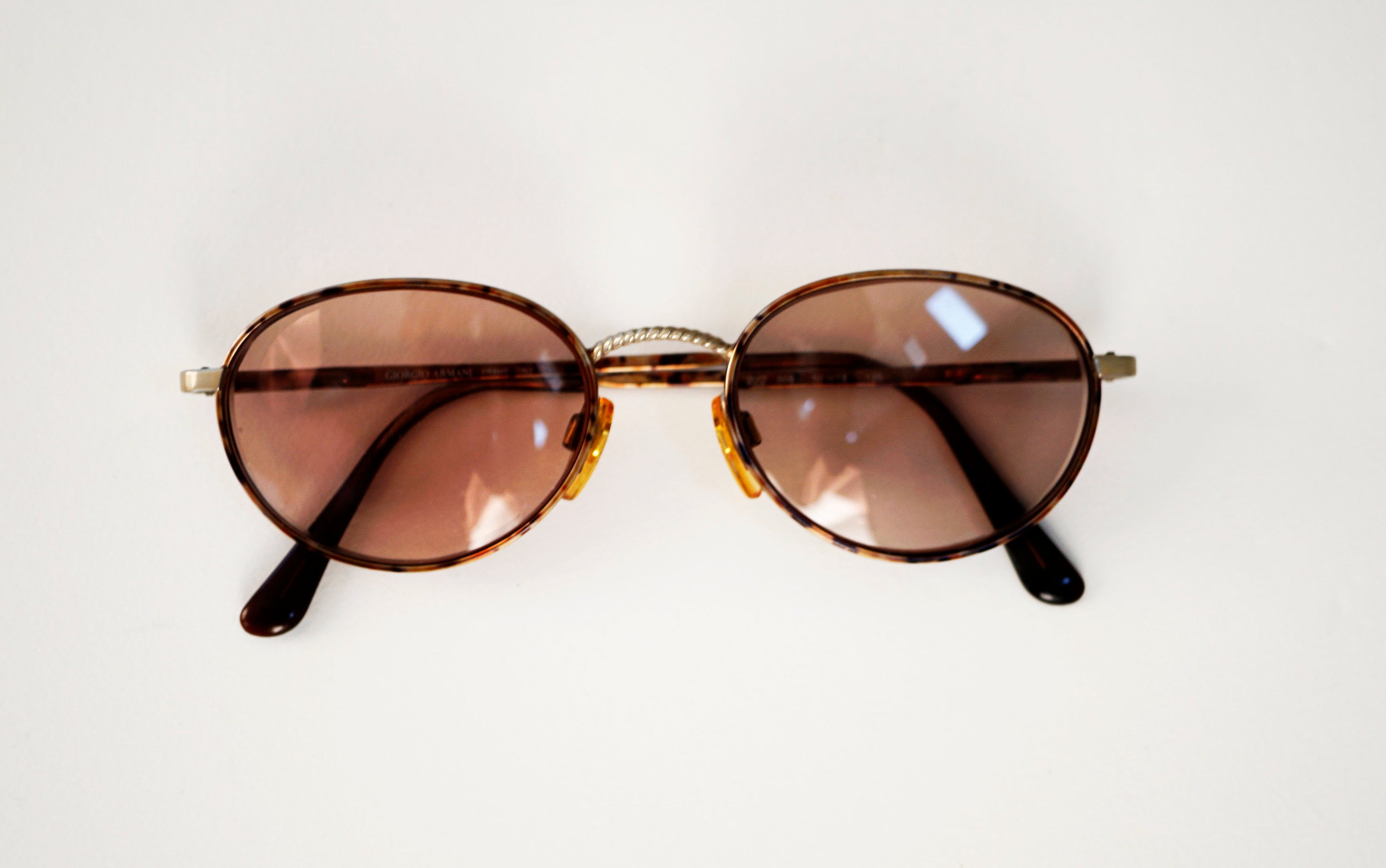 Vintage Giorgio Armani Unisex Wire Frame Round Sunglasses Italy Giorgio Armani Sunglasses - Etsy main image 4