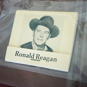 Rare Collectible Vintage 1950s Matchbook with RONALD REAGAN on Cover. Unused and Excellent Condition.