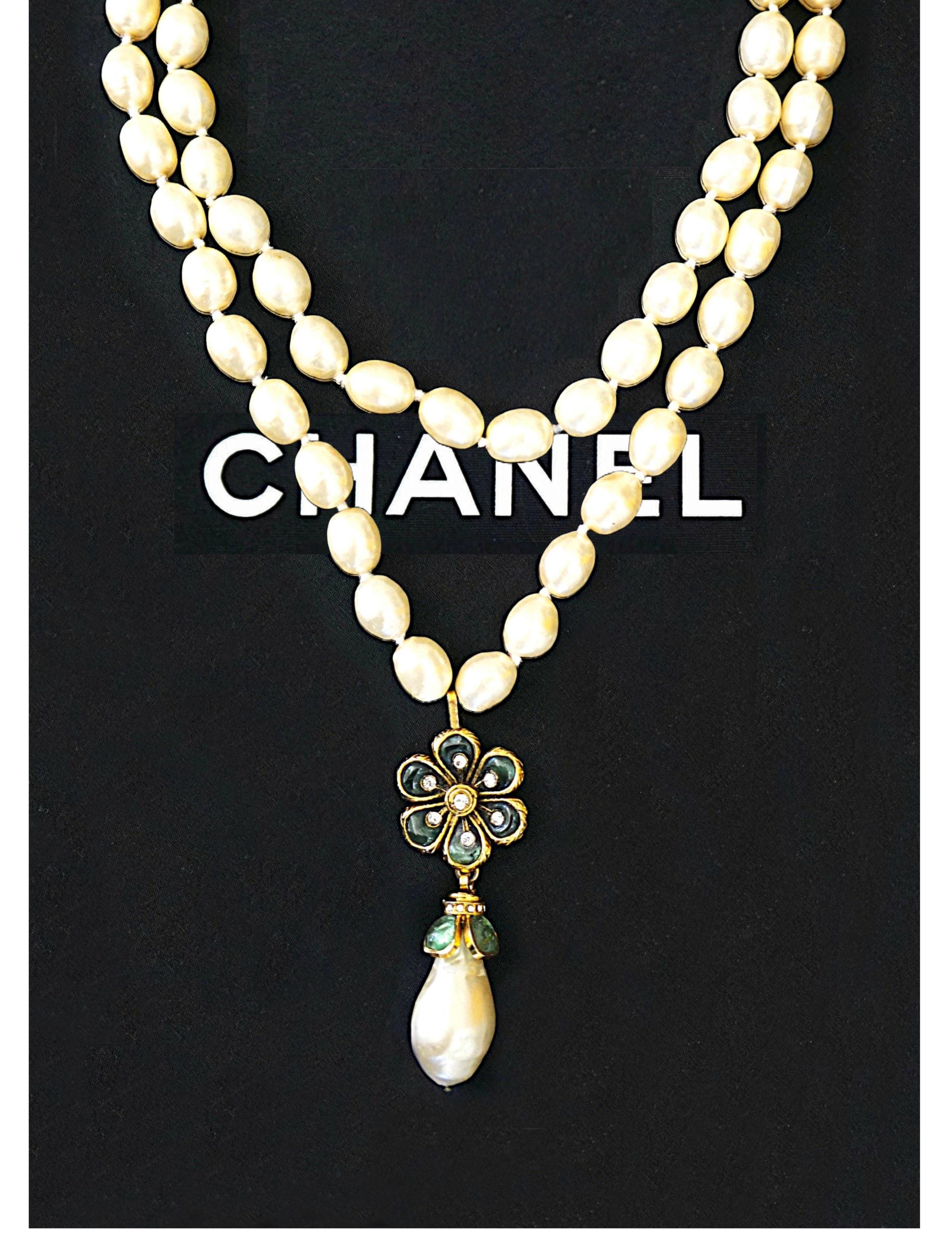 Chanel pearl double strand necklace - Etsy 日本