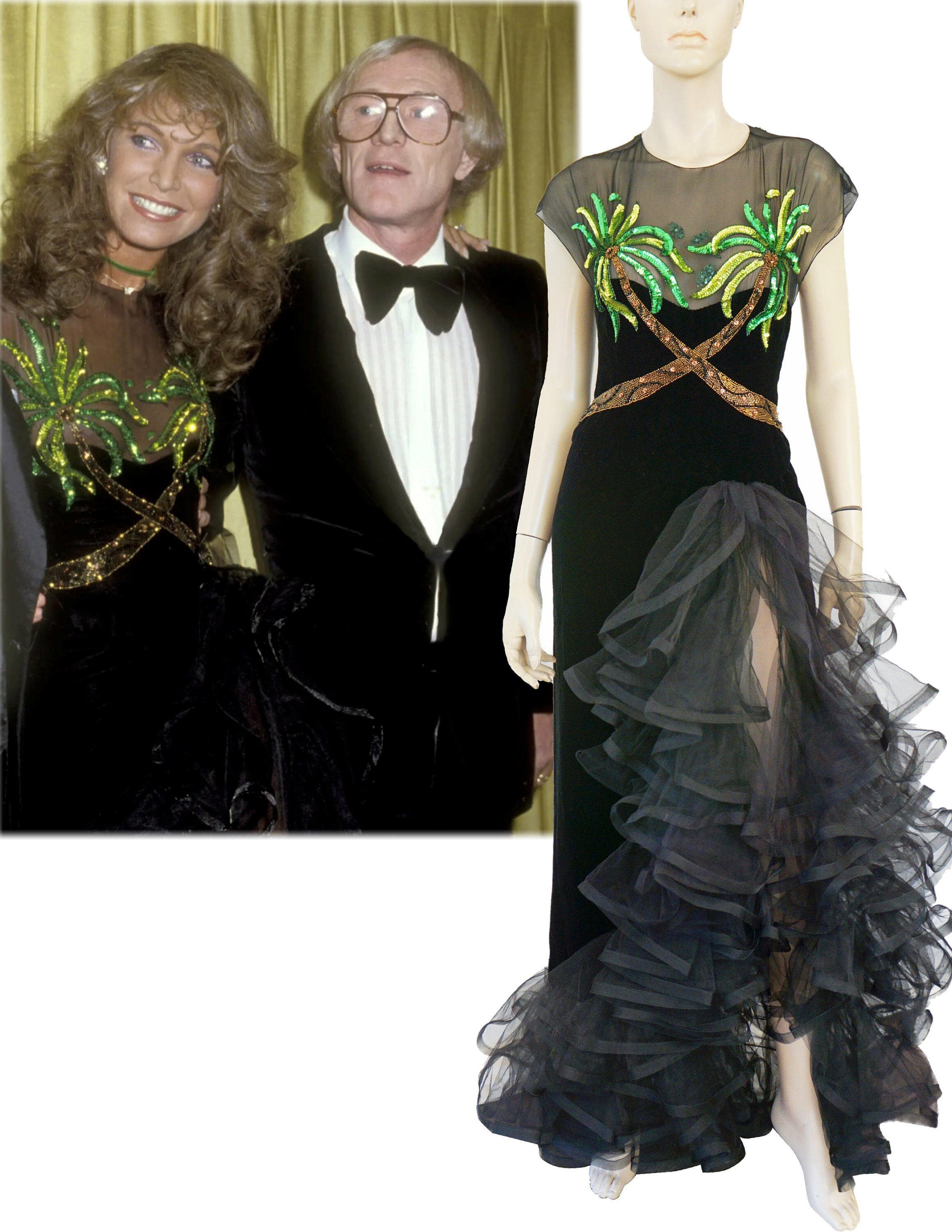 Rare Vintage Oscar de la Renta Runway Gown: 1979 Golden Globes, Size 4