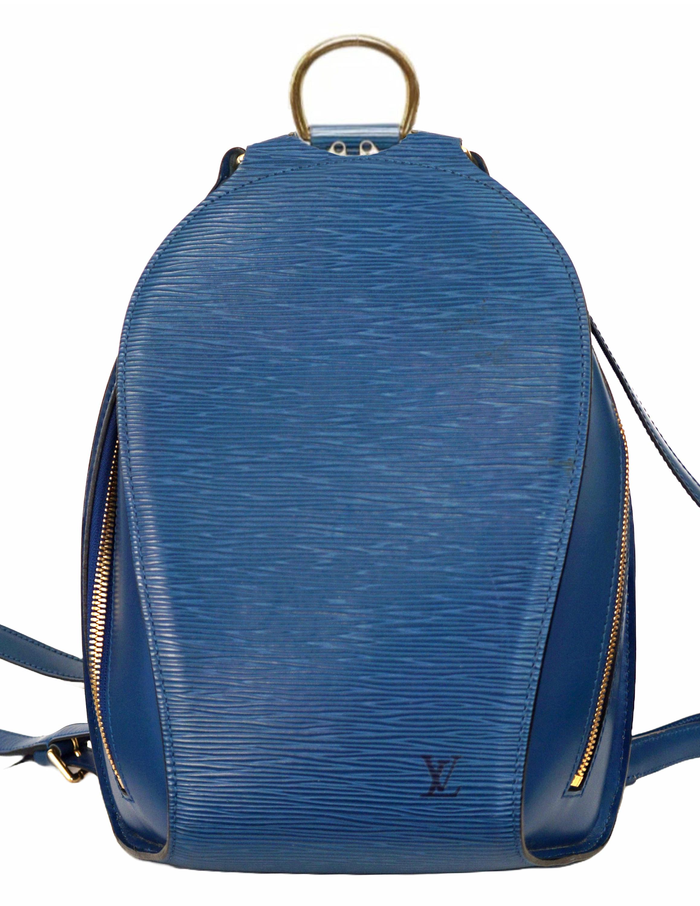 Vintage LOUIS VUITTON Epi Mabillon Backpack Toledo Blue 