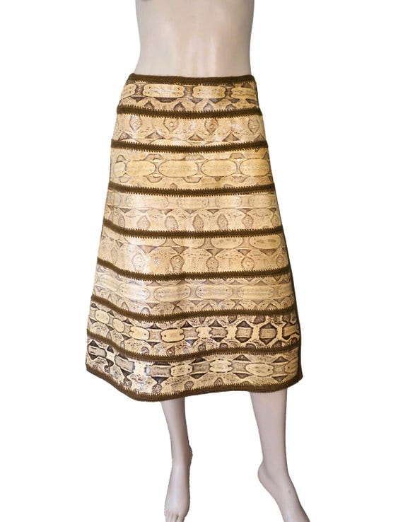Vintage 70's Snakeskin Crochet A-Line Skirt – I. Magnin x J. Tiktiner French Riviera Couture