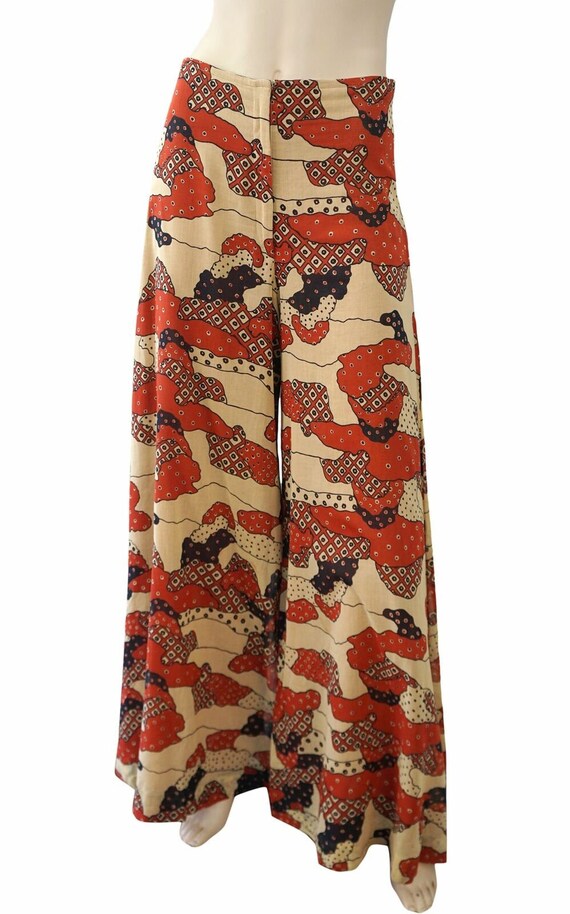 THEA PORTER COUTURE Printed High Waist Wide Leg Pa