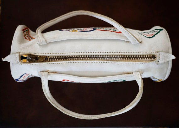 Micro Mini Genuine Leather White Handbag with Han… - image 4