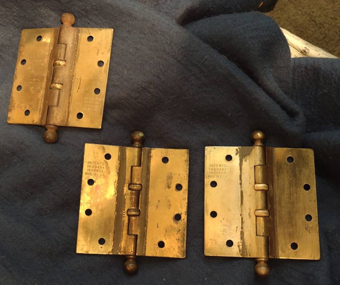 Vintage/Brass/Stanley Door Hinges/Lot of 3/Used Condition Etsy