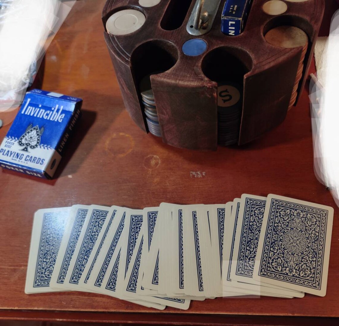 Vintage/midcentury Poker Chip Caddy Carousel With Clay Chips Etsy