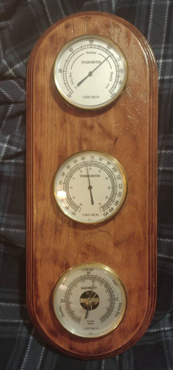 Vintage/verichron Weather Station Center Thermometer/lk Etsy