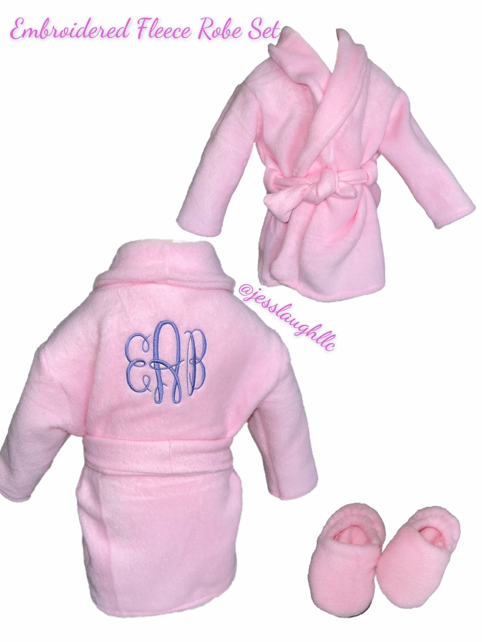 Fleece Baby Robe Monogram Baby Robe Embroidered Baby Robe Etsy
