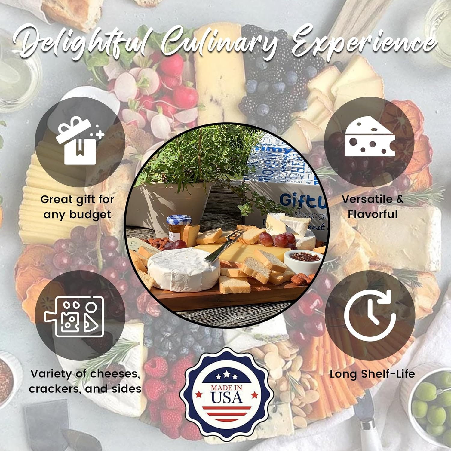 French Cheese Gift Basket, Cheese Sampler Gift Box Gourmet Food Gift Basket Business Food Gift