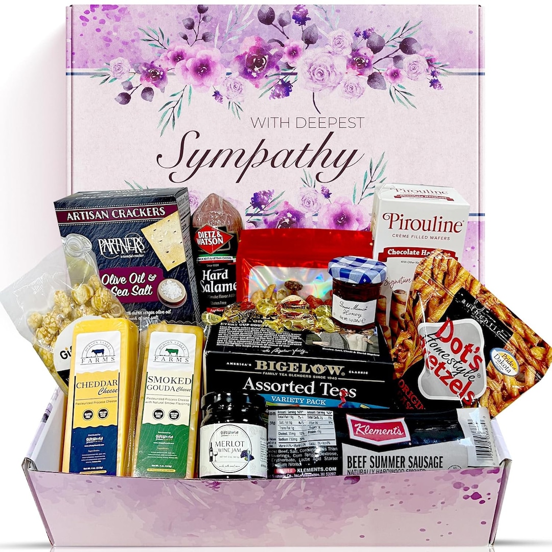 Sympathy Gift Baskets Meat and Cheese Gift Basket, Savory Meats, Cheese