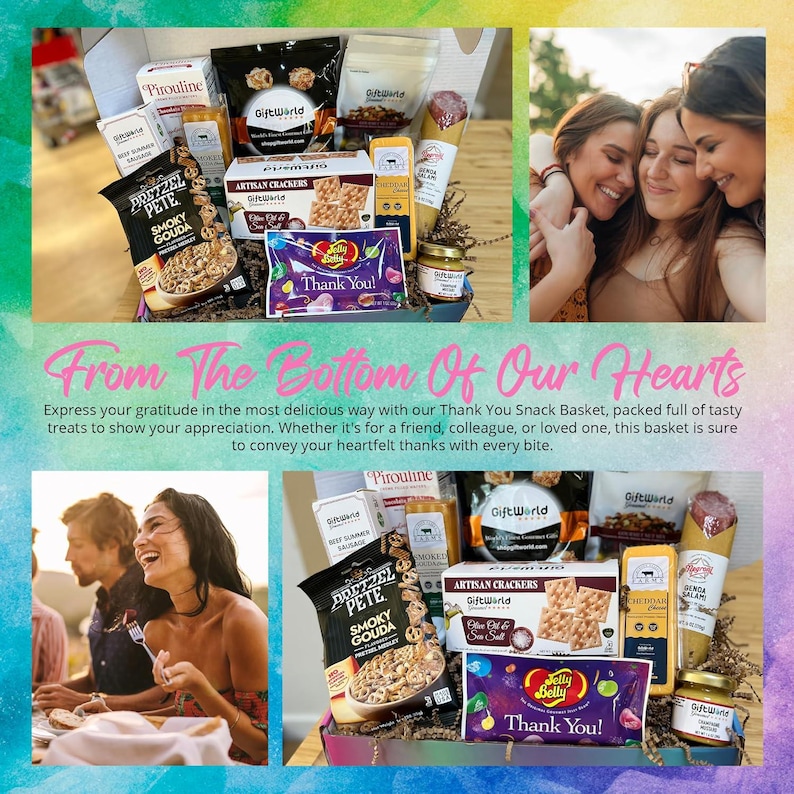 Thank You Gourmet Gift Box – Sausage, Cheese & Snacks - Etsy