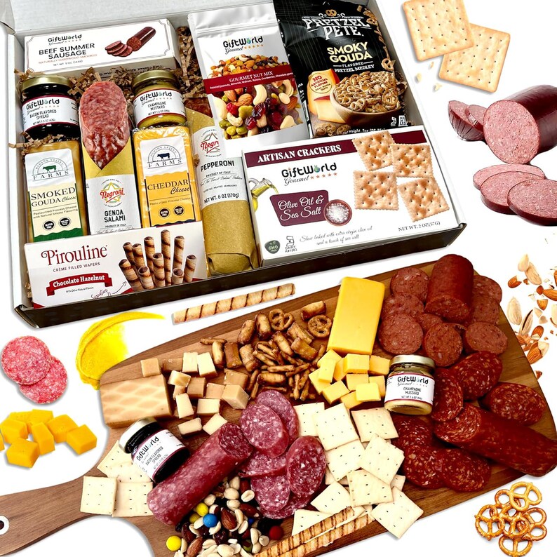 Meat and Cheese Gift Box – Deluxe Charcuterie Set for Him and Her ...