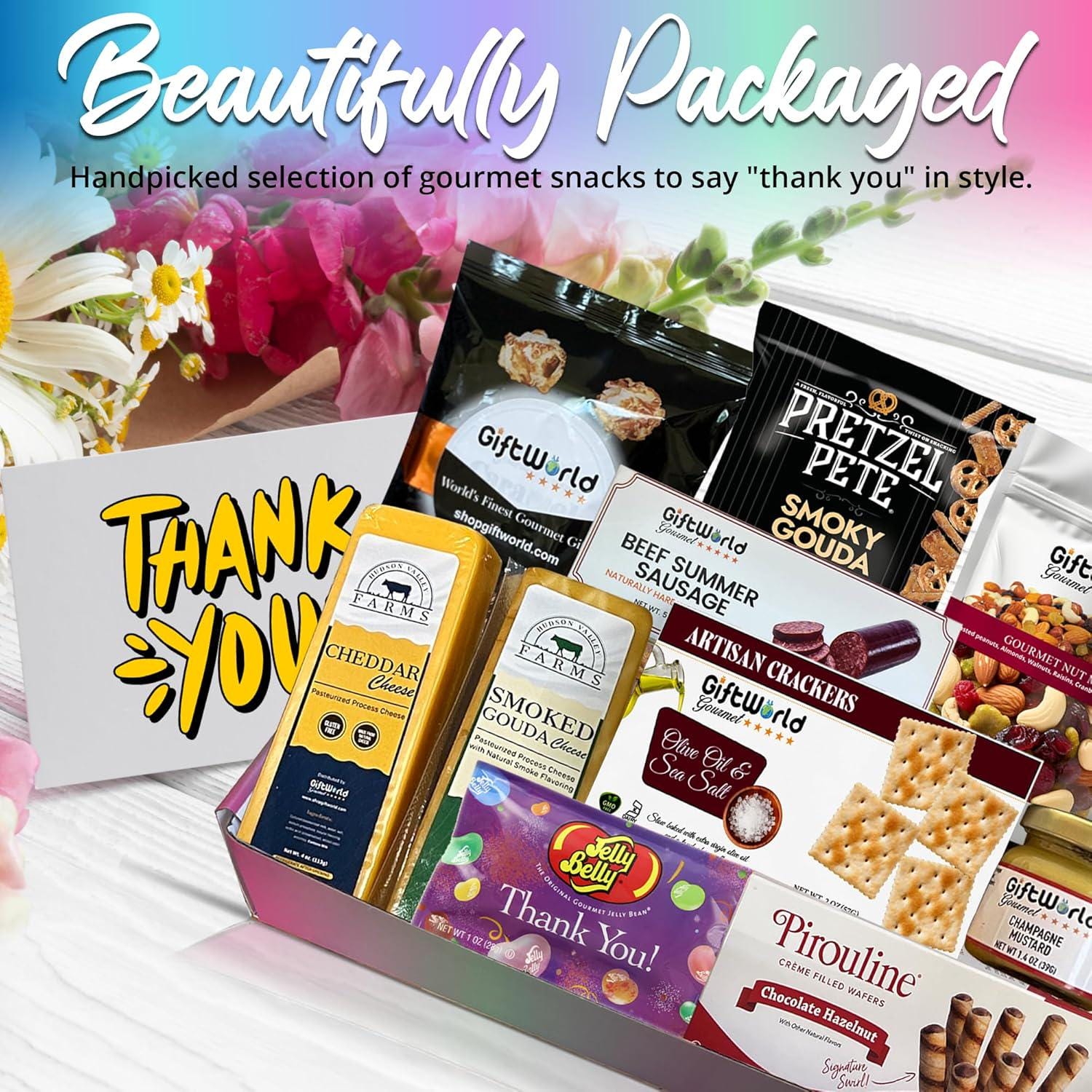 Thank You Gourmet Gift Box – Sausage, Cheese & Snacks - Etsy