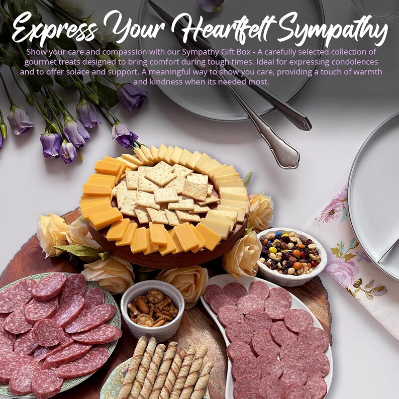 Sympathy Gift Basket With Meat & Cheese – Gourmet Condolence Gift ...
