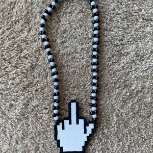FCK YOU Cursor finger Perler Necklace