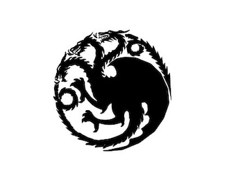 HouseTargaryen Decal 3.5" 4.5" 5.5" GOT Dragons Daenerys Fire and Blood Thrones 