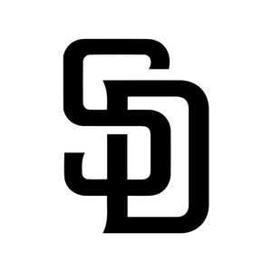 May include: Black and white logo of the letters "SD" intertwined.
