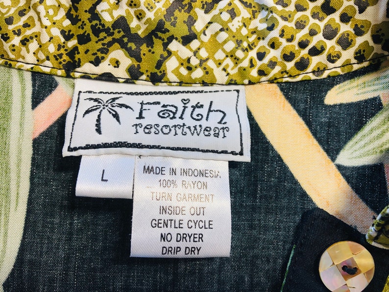 FAITH Resortwear 2-Piece Sleeveless Casual Pantsuit Tropical Pattern L