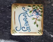 Square Shape Trinket Box , Porcelain Hinged Box, Square, Vintage Trinket Box, Square Shaped Box, Ring Box, Tooth fairy Box, Gift for Her