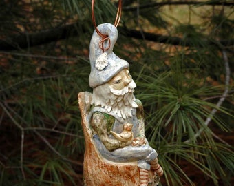 Pottery Fairy Wren House with Copper Wire Hanger - Birdhouse - Artist Mary Sallee Stams