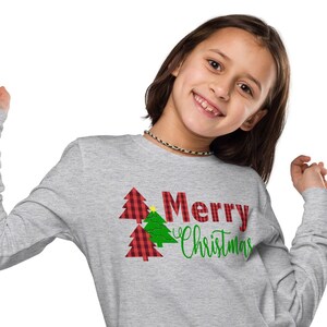 Merry Christmas Unisex Jugend Langarm T-Shirt | Weihnachtsshirt | X-Mas Shirt | Weihnachten Jugend Langarm T-Shirt