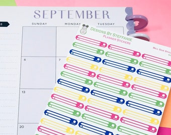 Slim Bill Due Stickers || Erin Condren, Happy Planner, Well St. by Lang, etc. - Bill Due Stickers - Bill Due - Budget Stickers - Pay Bill