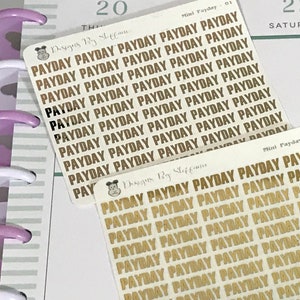 Foiled Mini Payday Stickers, Mini Payday Sticker, Payday Sticker, Payday Sticker Sheet, Payday Sticker Set, Payday Stickers, Mini Payday Set/All Foil Colors