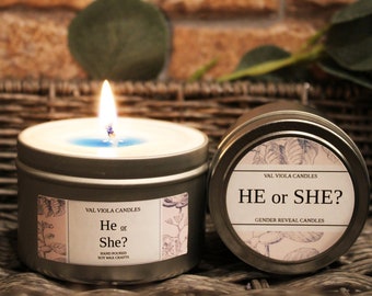 Gender Reveal Candle: Slow Color Reveal, Natural Soy Wax | Unscented