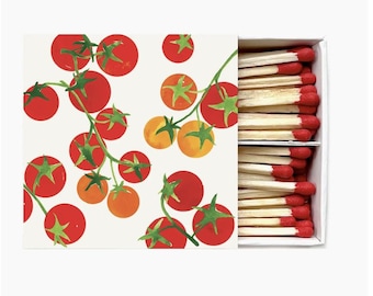 Watercolor Tomato Safety Matches Decorative Matchbox Kitchen Candle Matches
