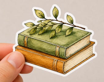 Books Waterproof Vinyl Sticker | Book Lover, Coffee, Flowers, Candle, Kindle, Laptop & Water Bottle Decal