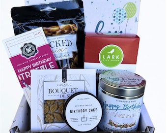 Birthday Celebration Gift Box with Candle, Tea, Sweets (Ready to Gift)