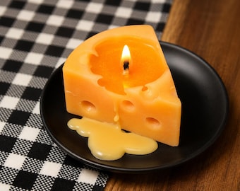 Cheese Candle: Novelty Soy Wax Pillar Candle, Fun Home Decor