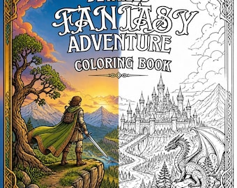 Detailed Fantasy Adventure Coloring Book | 24 Pages