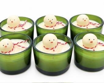 4 oz Wickless Snowman Candle – Holiday Soy Wax Candle