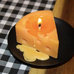 Cheese Candle | Home Decor Candles | Fun Pillar Candle |Soy Wax Pillar Candle Cheese Shaped | Novelty Candle | Novelty Item