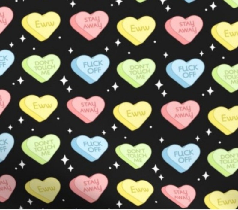 VALENTINE'S MEAN CANDY Hearts 100 Cotton 3layer Reusable Etsy