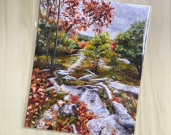 Looking Back, Mt. Rowe: 8x10 Art Print of New Hampshire Fall Landscape Painting, Autumn Forest Trees in New England, Fall Foliage Artwork