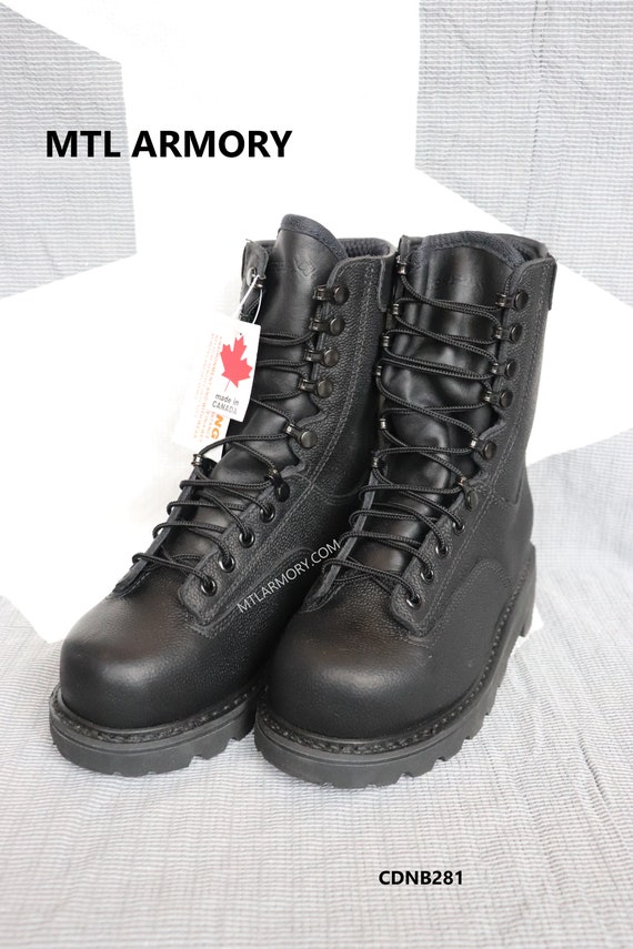 New Canadian Forces black steel toe safety boots s