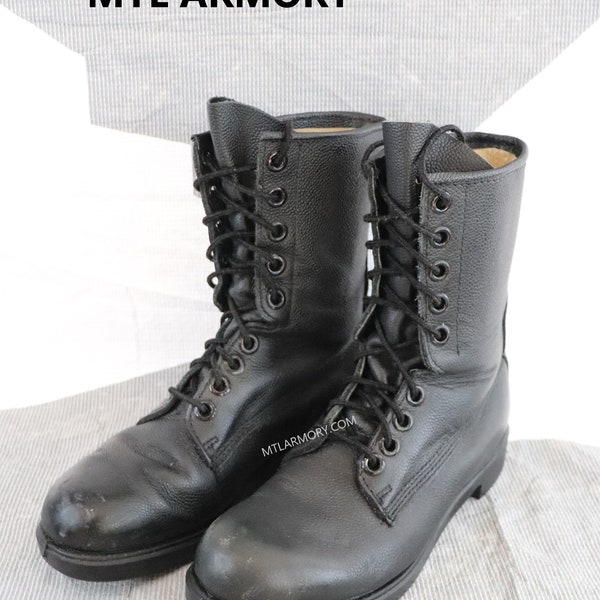 Bottes de combat en cuir noir Mark III des Forces canadiennes, pointure 4 1/2 - 5 B