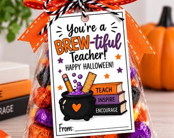 BREW-tiful Teacher Halloween Gift Tags Printable (Digital Download)