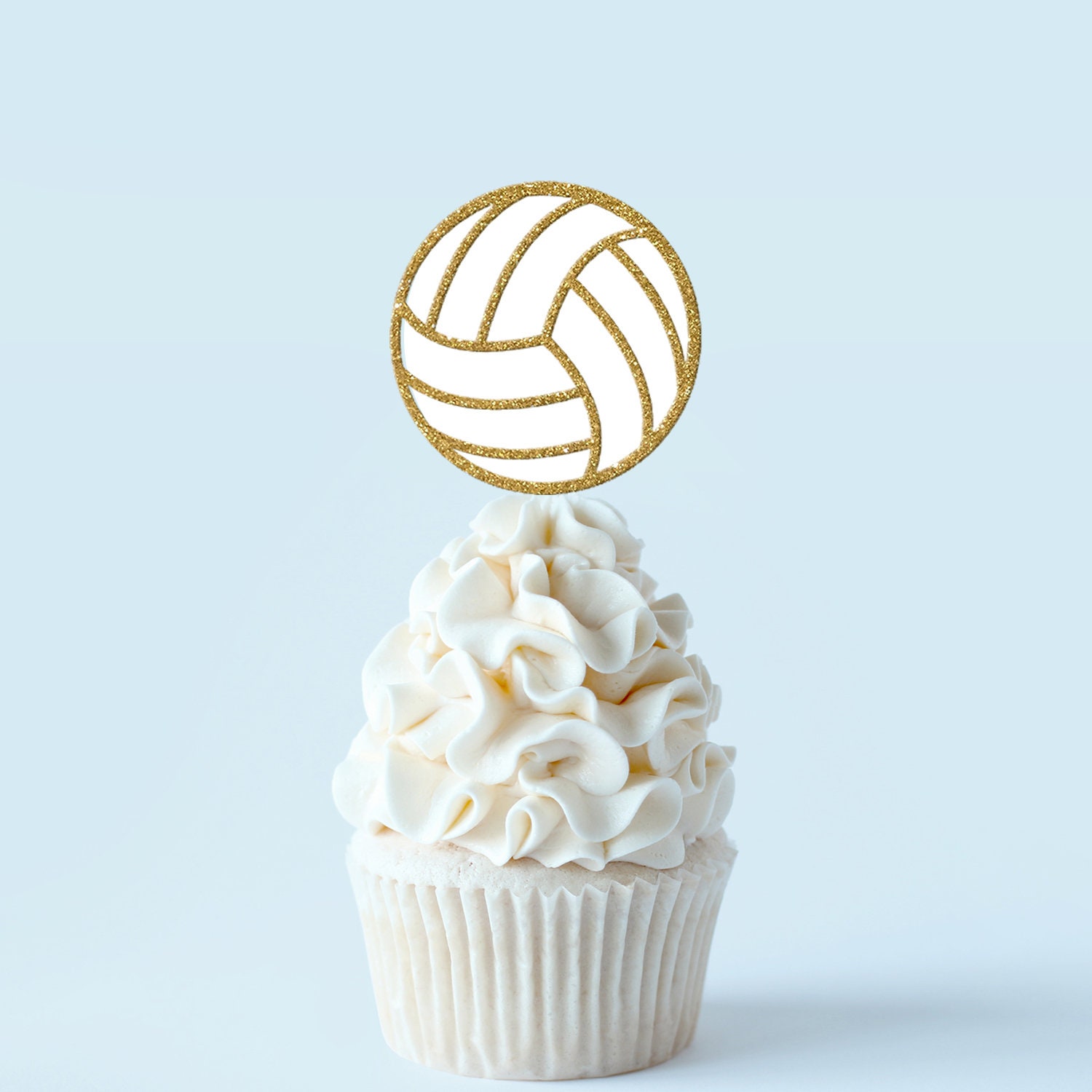 Volleyball Cupcake Topper Sports Decoration Volleyball Etsy Nederland