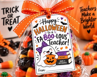 FA-BOO-LOUS Teacher Halloween Treat Tags, Teaching Gift Tags (Digital Download)